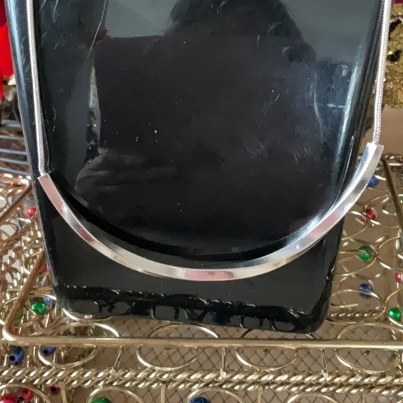 Silver Tone Bar Necklace - Picture 2 of 3